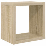 Wall Cube Shelves 2 pcs White and Sonoma Oak 22x15x22 cm