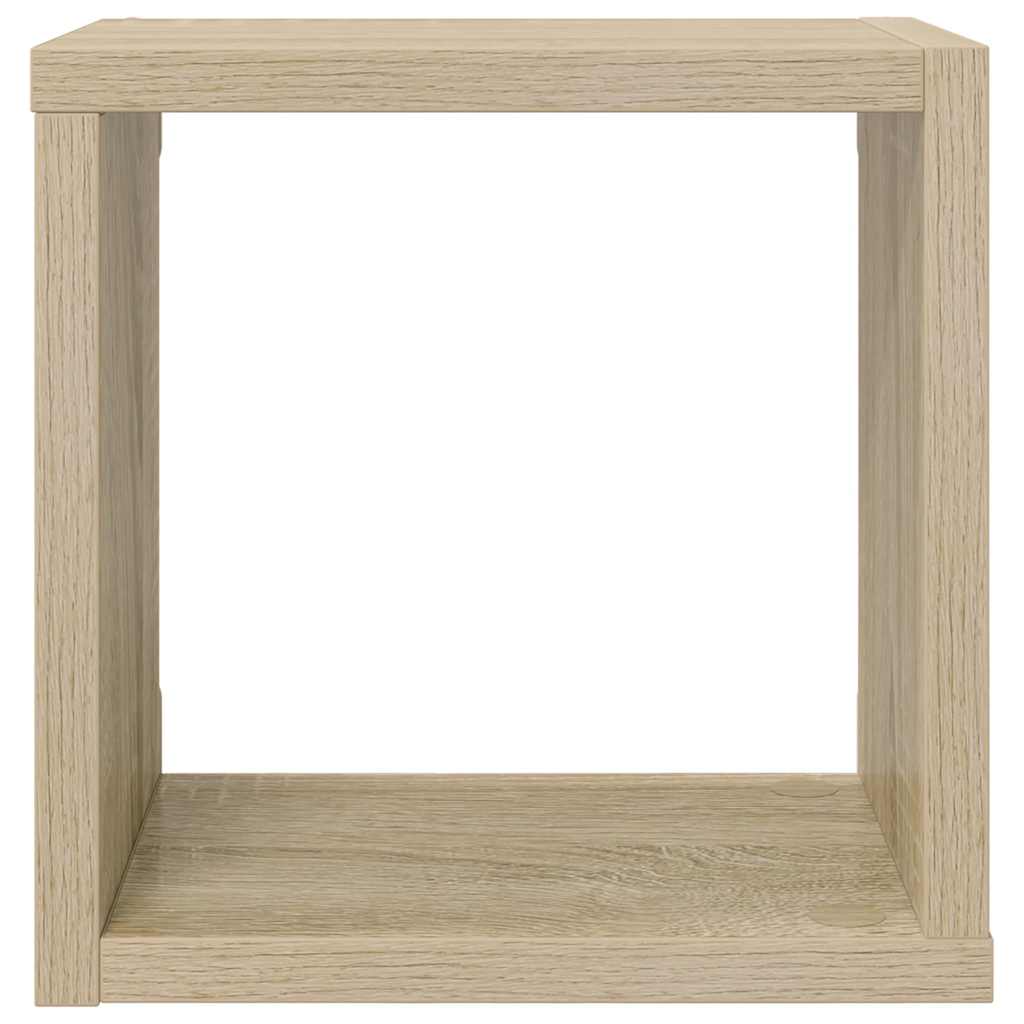 Wall Cube Shelves 2 pcs White and Sonoma Oak 22x15x22 cm