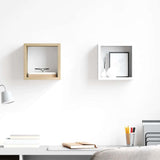 Wall Cube Shelves 2 pcs White and Sonoma Oak 22x15x22 cm