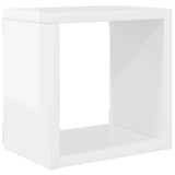 Wall Cube Shelves 2 pcs High Gloss White 22x15x22 cm