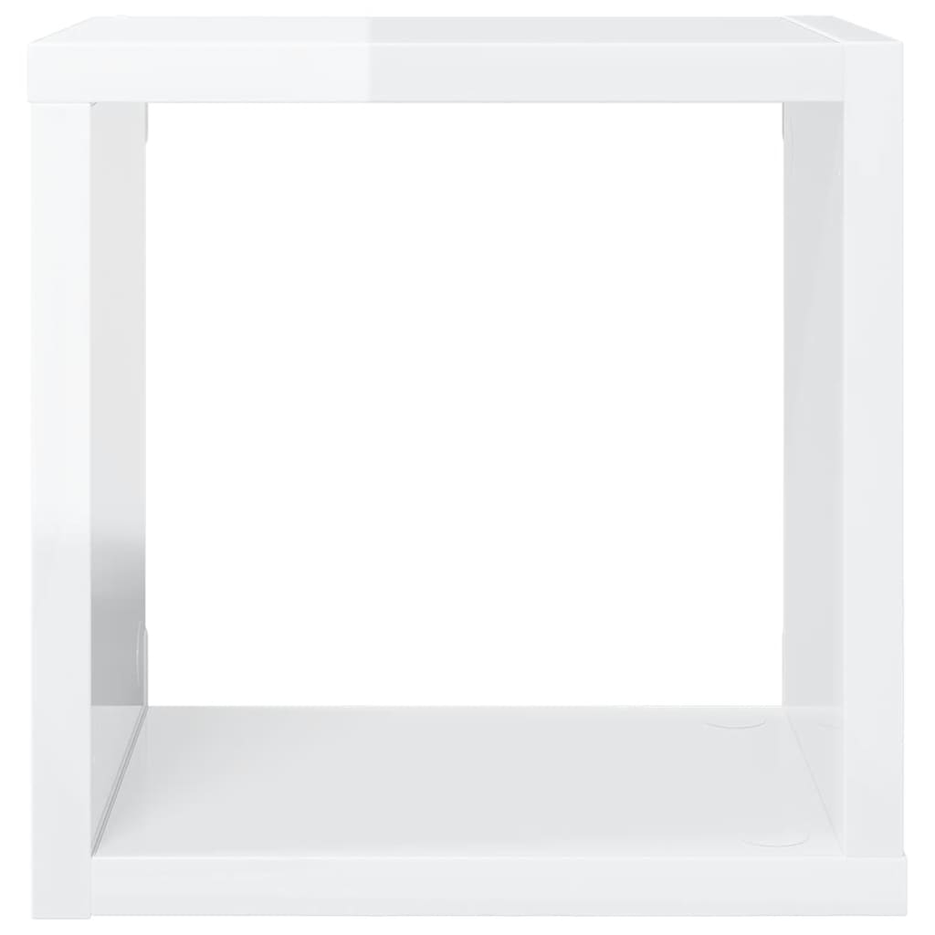Wall Cube Shelves 2 pcs High Gloss White 22x15x22 cm