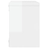 Wall Cube Shelves 2 pcs High Gloss White 22x15x22 cm