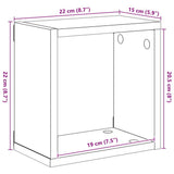 Wall Cube Shelves 2 pcs High Gloss White 22x15x22 cm - Extra Image