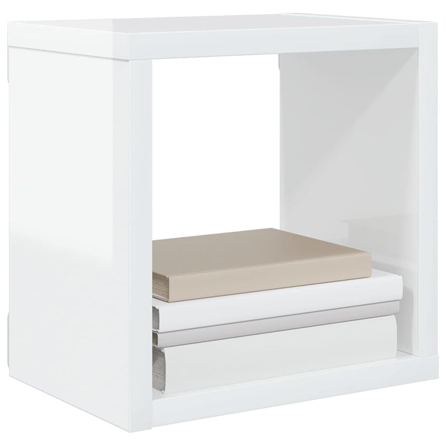 Wall Cube Shelves 4 pcs High Gloss White 22x15x22 cm