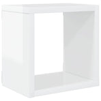 Wall Cube Shelves 4 pcs High Gloss White 22x15x22 cm