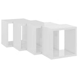 Wall Cube Shelves 4 pcs High Gloss White 22x15x22 cm - 45-Degree Angle