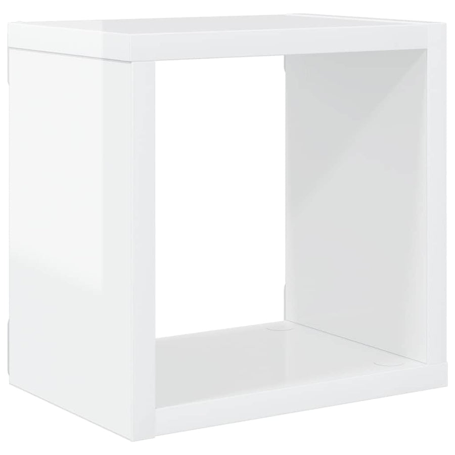 Wall Cube Shelves 4 pcs High Gloss White 22x15x22 cm