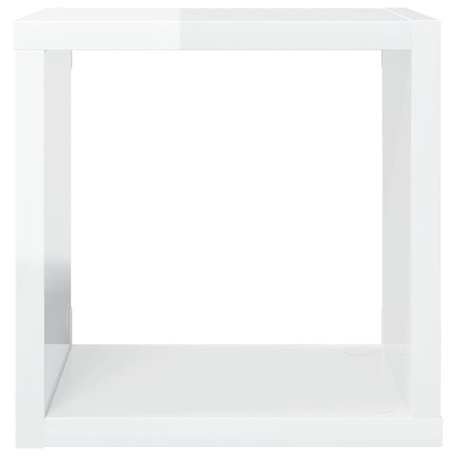Wall Cube Shelves 4 pcs High Gloss White 22x15x22 cm