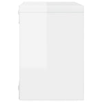 Wall Cube Shelves 4 pcs High Gloss White 22x15x22 cm