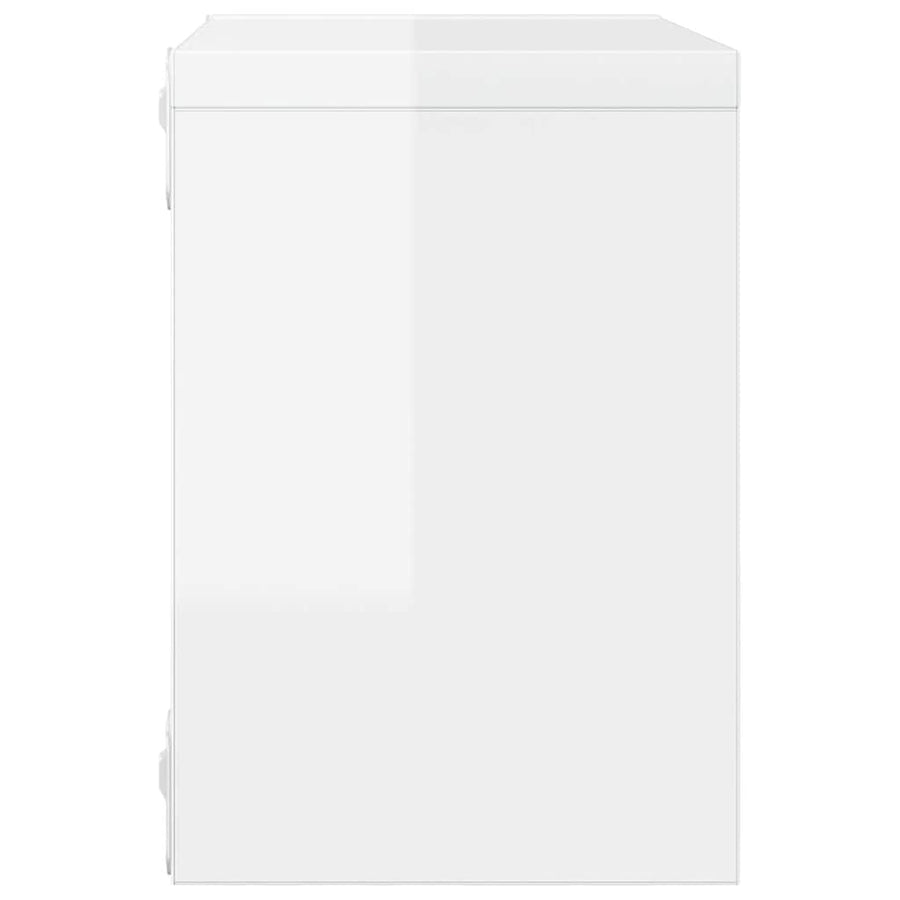 Wall Cube Shelves 4 pcs High Gloss White 22x15x22 cm