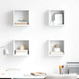 Wall Cube Shelves 4 pcs High Gloss White 22x15x22 cm