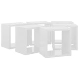 Wall Cube Shelves 6 pcs High Gloss White 22x15x22 cm - Rear View