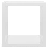 Wall Cube Shelves 6 pcs High Gloss White 22x15x22 cm