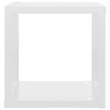 Wall Cube Shelves 6 pcs High Gloss White 22x15x22 cm - Low Angle