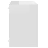 Wall Cube Shelves 6 pcs High Gloss White 22x15x22 cm - Extra Image