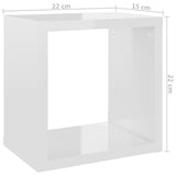 Wall Cube Shelves 6 pcs High Gloss White 22x15x22 cm