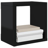 Wall Cube Shelves 2 pcs High Gloss Black 22x15x22 cm