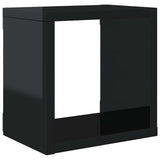 Wall Cube Shelves 2 pcs High Gloss Black 22x15x22 cm - 45-Degree Angle