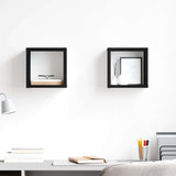 Wall Cube Shelves 2 pcs High Gloss Black 22x15x22 cm