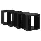 Wall Cube Shelves 4 pcs High Gloss Black 22x15x22 cm - 45-Degree Angle