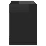 Wall Cube Shelves 4 pcs High Gloss Black 22x15x22 cm