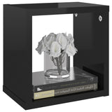 Wall Cube Shelves 6 pcs High Gloss Black 22x15x22 cm - Top-Down View