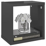 Wall Cube Shelves 4 pcs High Gloss Grey 22x15x22 cm - Top-Down View