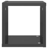 Wall Cube Shelves 4 pcs High Gloss Grey 22x15x22 cm