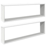 Wall Cube Shelves 2 pcs White 100x15x30 cm Engineered Wood