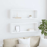 Wall Cube Shelves 2 pcs White 100x15x30 cm Engineered Wood