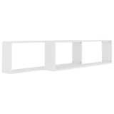 Wall Cube Shelves 2 pcs White 100x15x30 cm Engineered Wood - Top-Down View