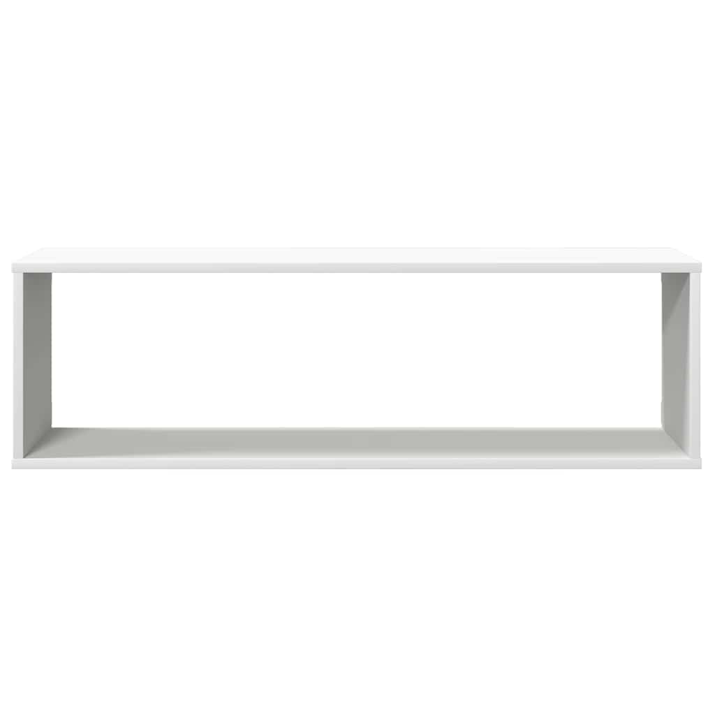 Wall Cube Shelves 2 pcs White 100x15x30 cm Engineered Wood