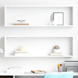 Wall Cube Shelves 2 pcs White 100x15x30 cm Engineered Wood