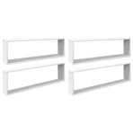 Wall Cube Shelves 4 pcs White 100x15x30 cm Engineered Wood