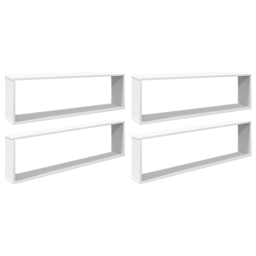 Wall Cube Shelves 4 pcs White 100x15x30 cm Engineered Wood
