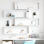 Wall Cube Shelves 4 pcs White 100x15x30 cm Engineered Wood