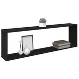Wall Cube Shelves 2 pcs Black 100x15x30 cm Engineered Wood - Top-Down View