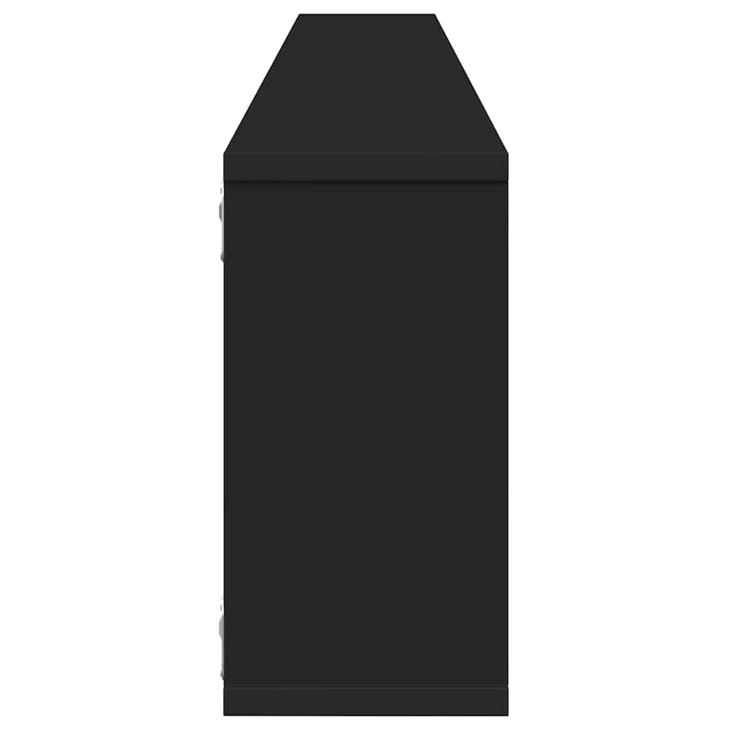 Wall Cube Shelves 2 pcs Black 100x15x30 cm Engineered Wood