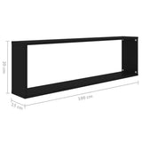 Wall Cube Shelves 2 pcs Black 100x15x30 cm Engineered Wood - Extra Image