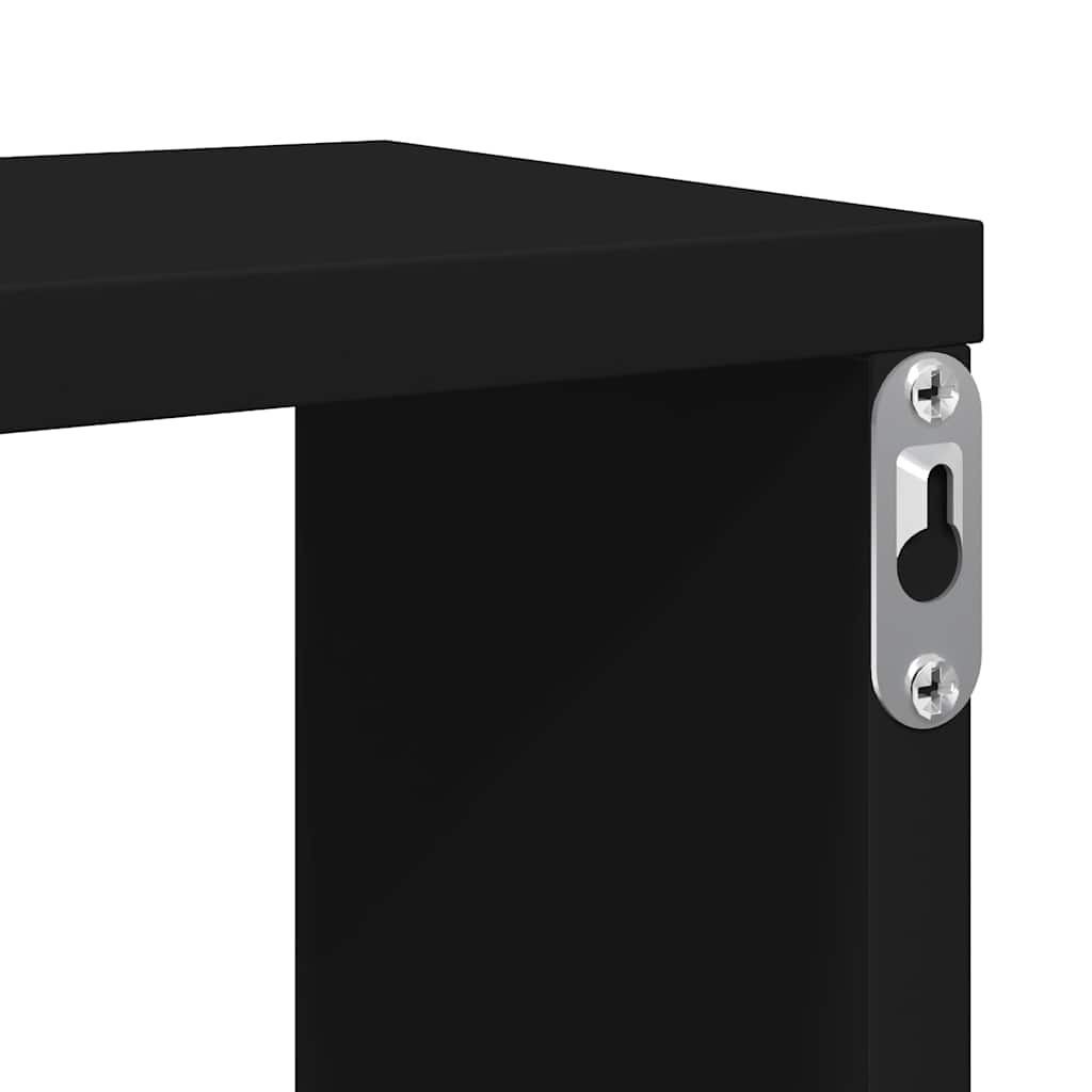 Wall Cube Shelves 6 pcs Black 100x15x30 cm Engineered Wood