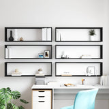 Wall Cube Shelves 6 pcs Black 100x15x30 cm Engineered Wood