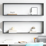 Wall Cube Shelves 2 pcs Grey 100x15x30 cm Engineered Wood