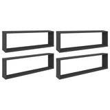 Wall Cube Shelves 4 pcs Grey 100x15x30 cm Engineered Wood