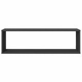 Wall Cube Shelves 4 pcs Grey 100x15x30 cm Engineered Wood - Rear View