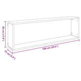 Wall Cube Shelves 4 pcs Grey 100x15x30 cm Engineered Wood