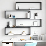 Wall Cube Shelves 4 pcs Grey 100x15x30 cm Engineered Wood