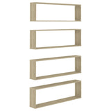 Wall Cube Shelves 4 pcs Sonoma Oak 100x15x30 cm Engineered Wood