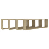 Wall Cube Shelves 4 pcs Sonoma Oak 100x15x30 cm Engineered Wood - Top-Down View