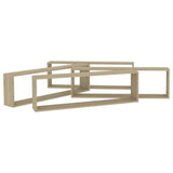 Wall Cube Shelves 4 pcs Sonoma Oak 100x15x30 cm Engineered Wood - 45-Degree Angle