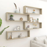 Wall Cube Shelves 4 pcs Sonoma Oak 100x15x30 cm Engineered Wood